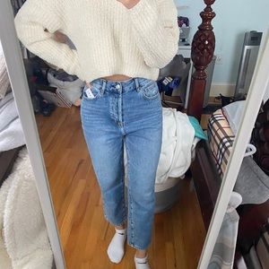 High rise straight jeans